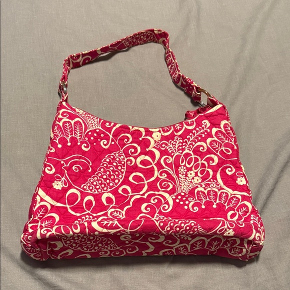 Vera Bradley Handbags - Vera Bradley Red and Cream Patterned Shoulder Bag